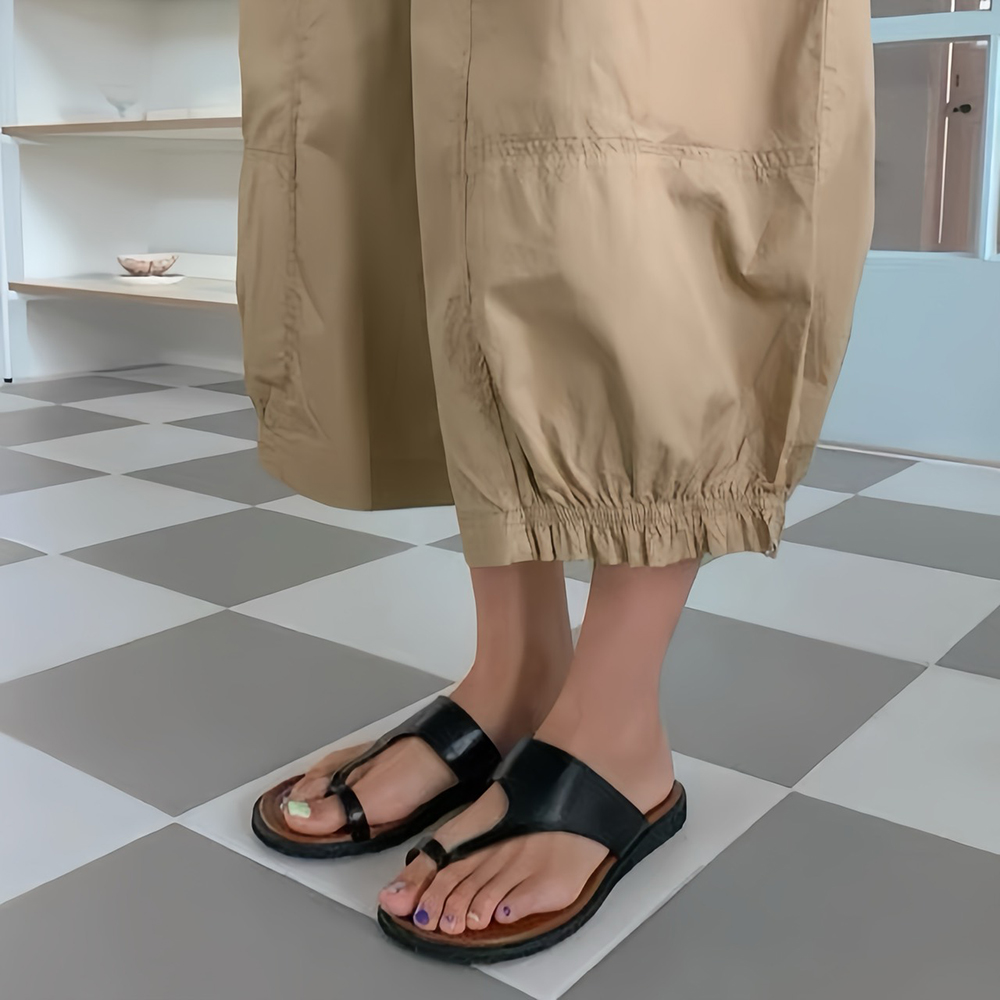 休閒風縮口寬褲