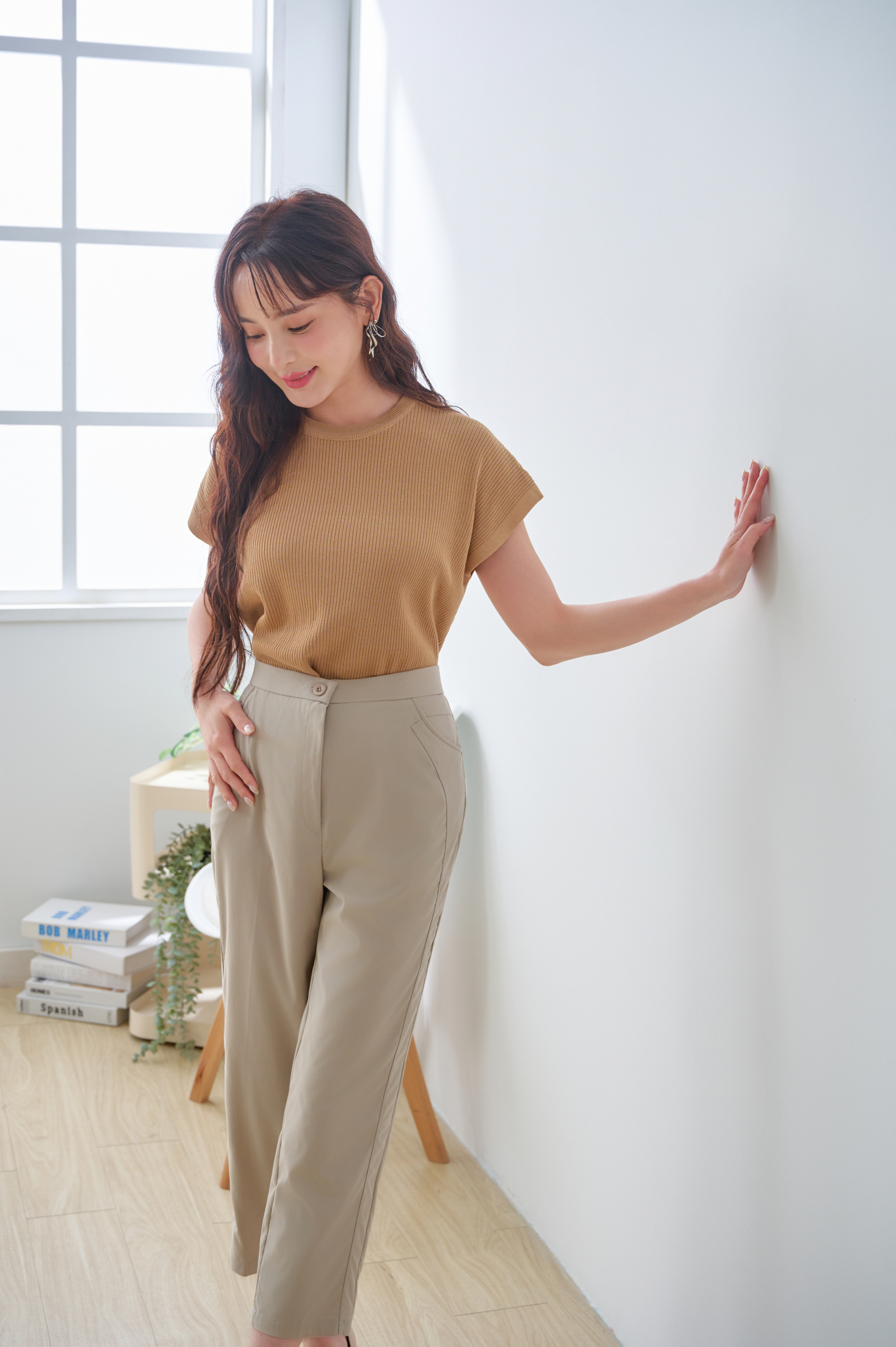 氣質素面九分長褲,經典不敗,顯瘦,質感,舒適,百搭