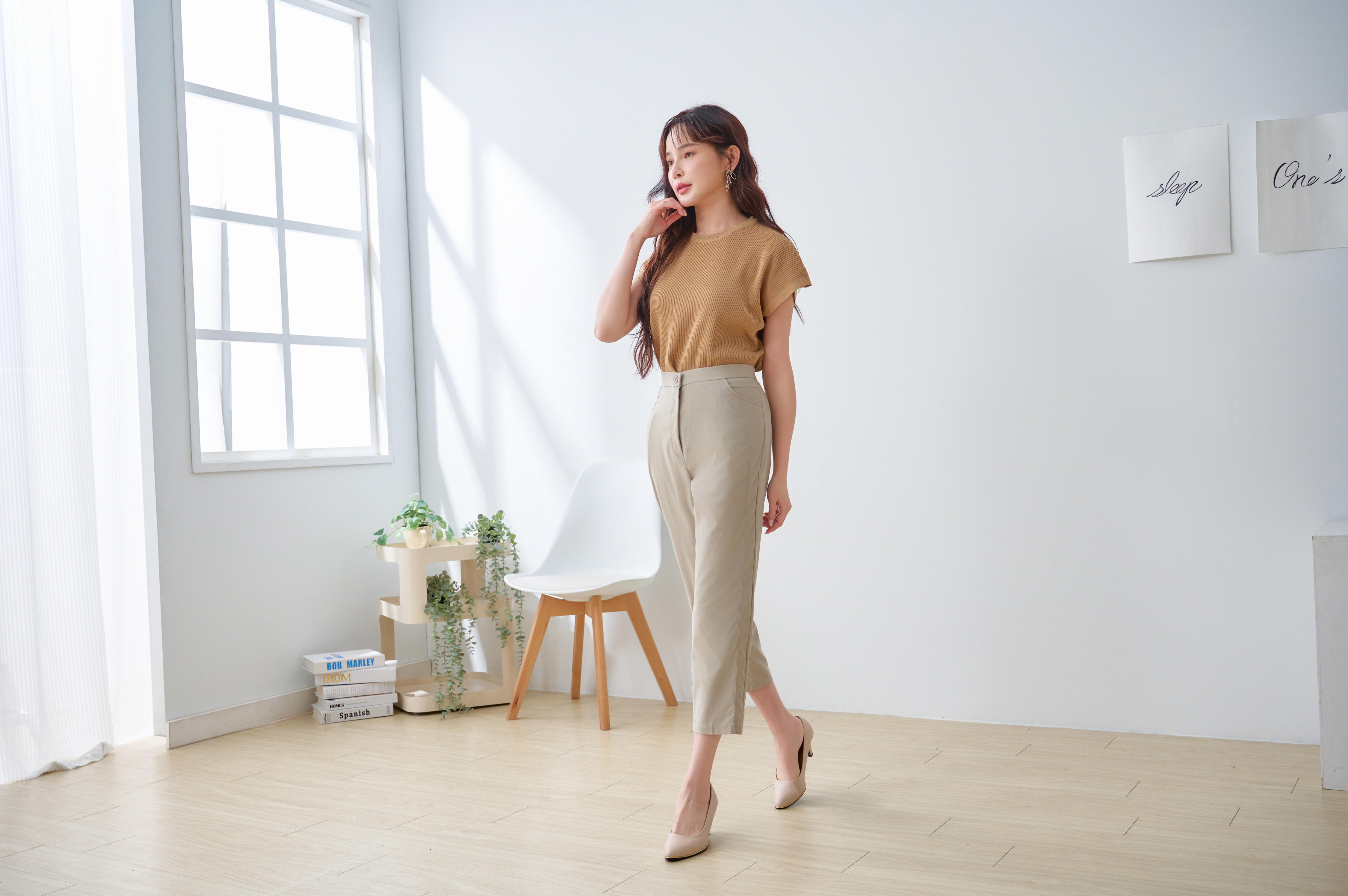 氣質素面九分長褲,經典不敗,顯瘦,質感,舒適,百搭