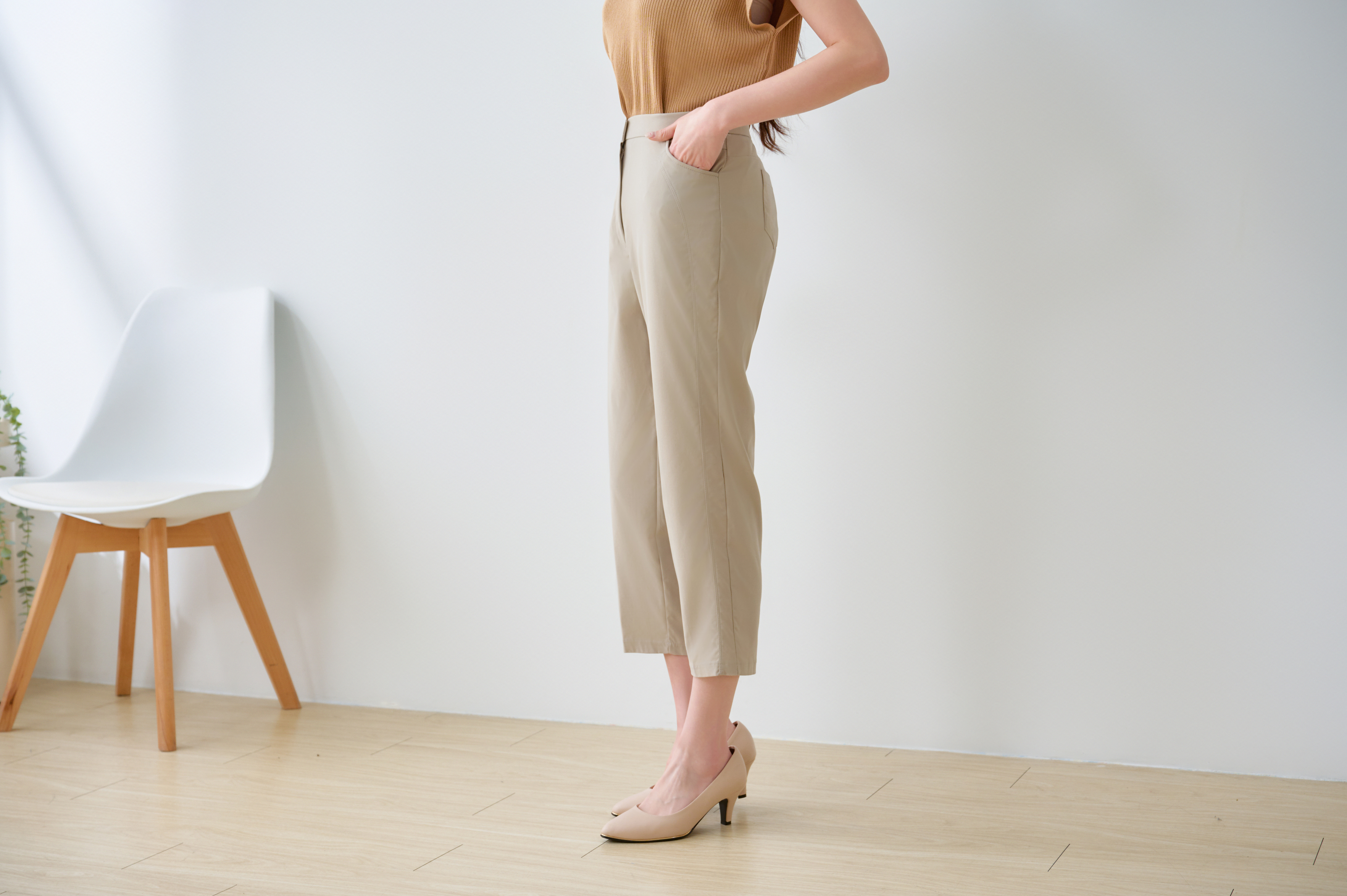 氣質素面九分長褲,經典不敗,顯瘦,質感,舒適,百搭