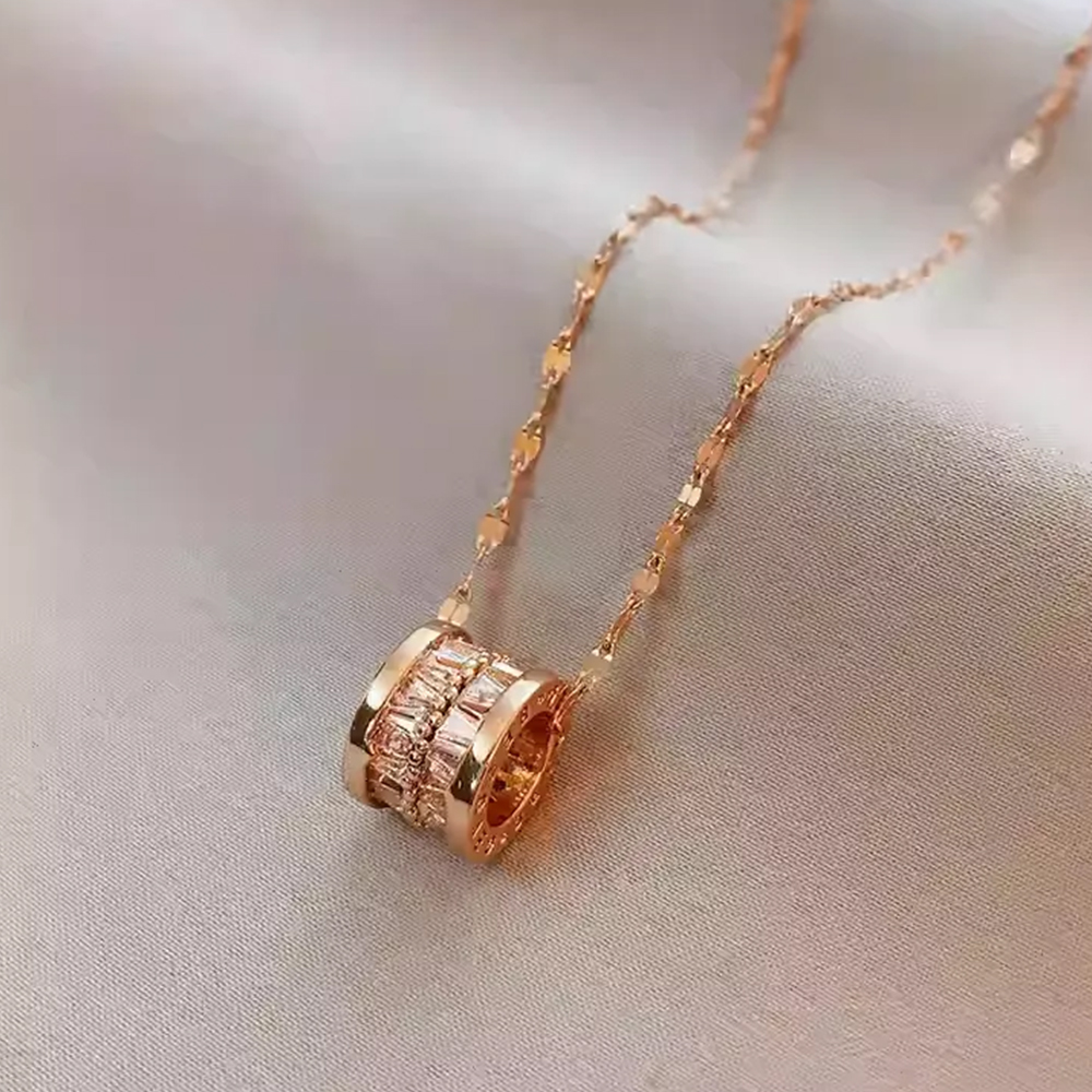 高級感玫瑰金水波項鍊
