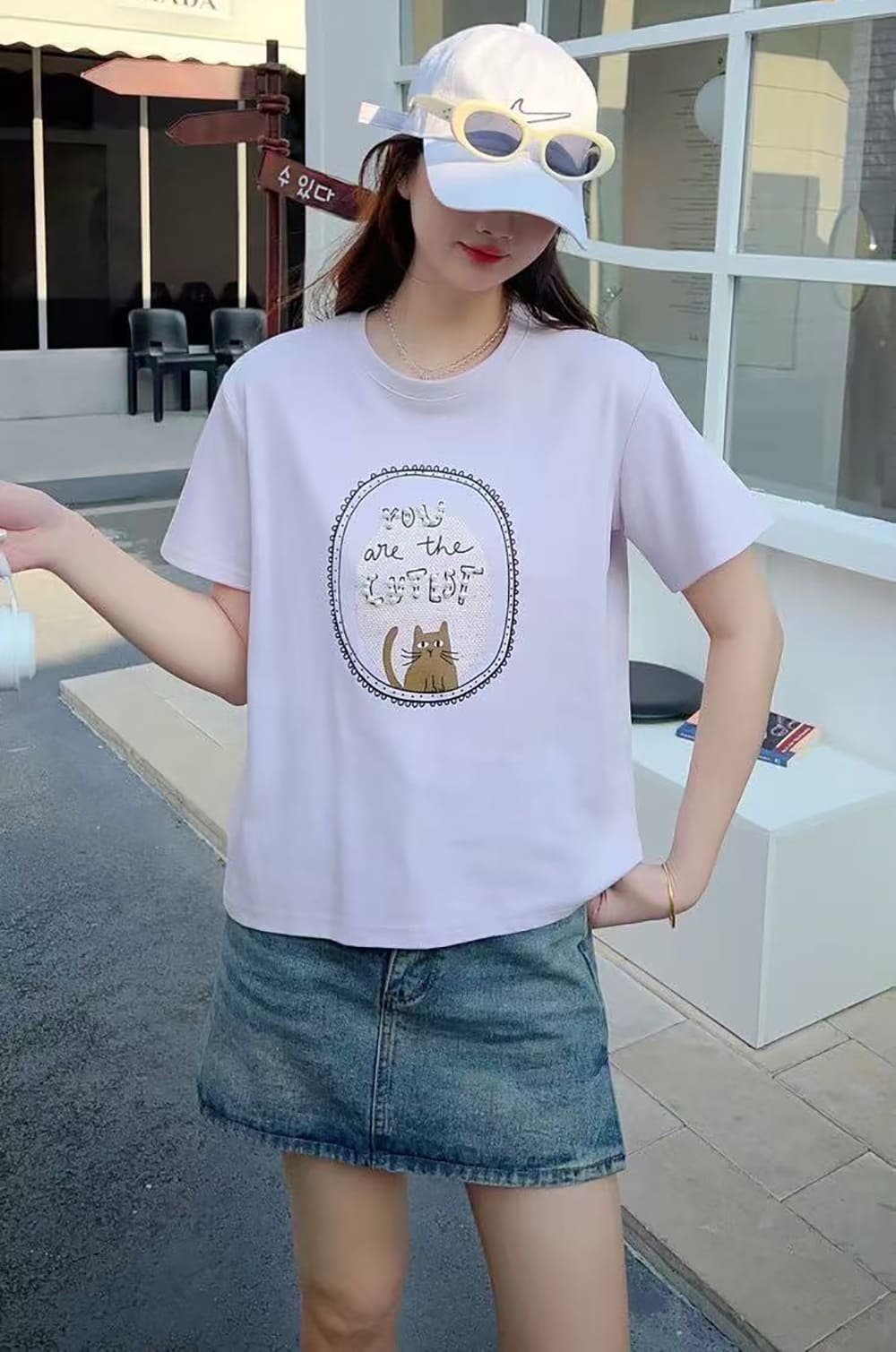 卡通字母舒適薄款上衣