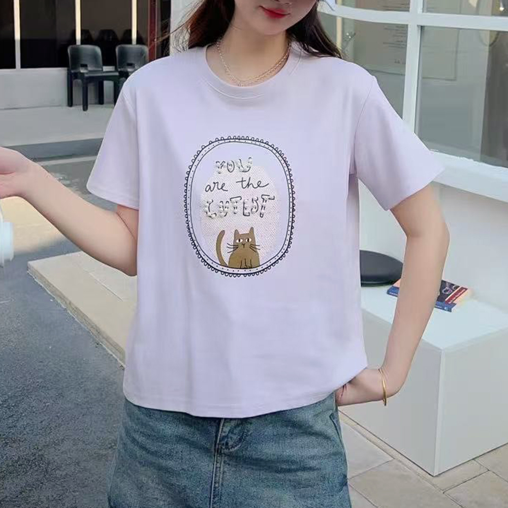 卡通字母舒適薄款上衣
