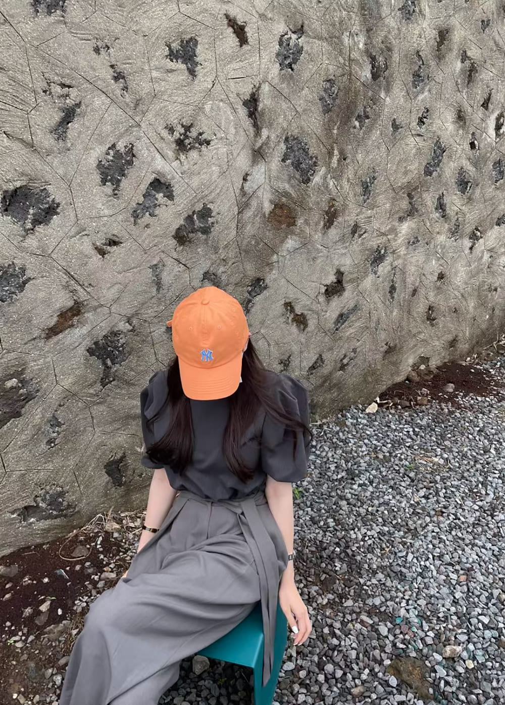 質感壓摺綁帶高腰長褲