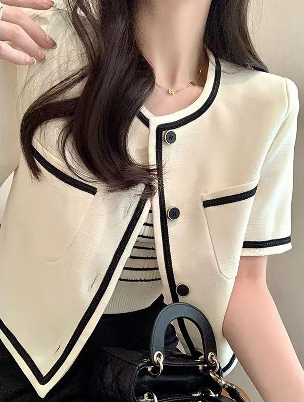 氣質小香風短袖外套
