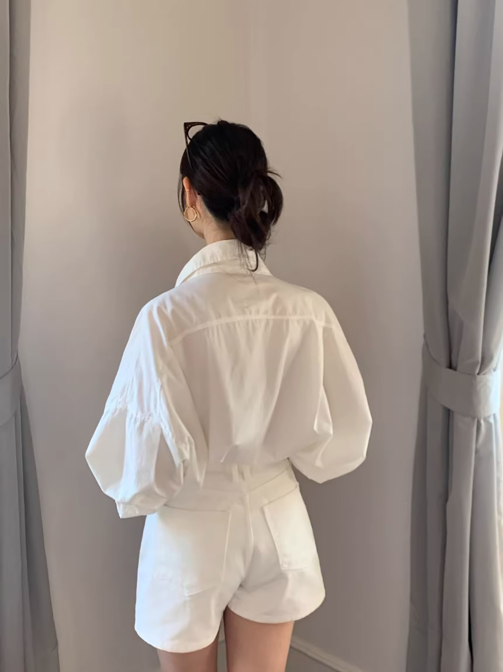 休閒寬鬆簡約純色襯衫