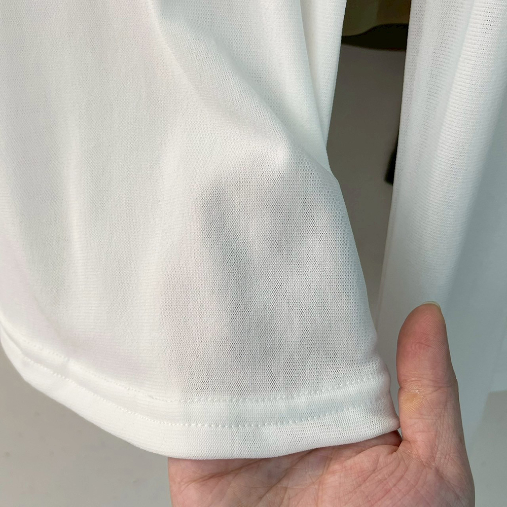 高領透膚純色修身上衣