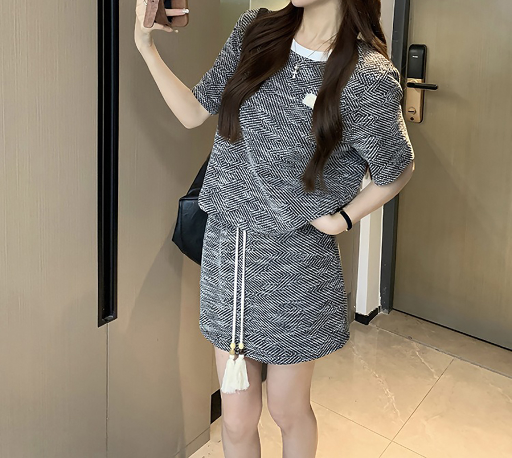 小香風流蘇短裙套裝