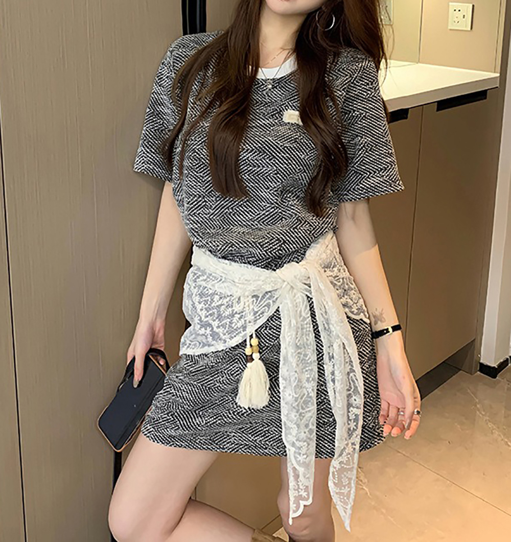 小香風流蘇短裙套裝