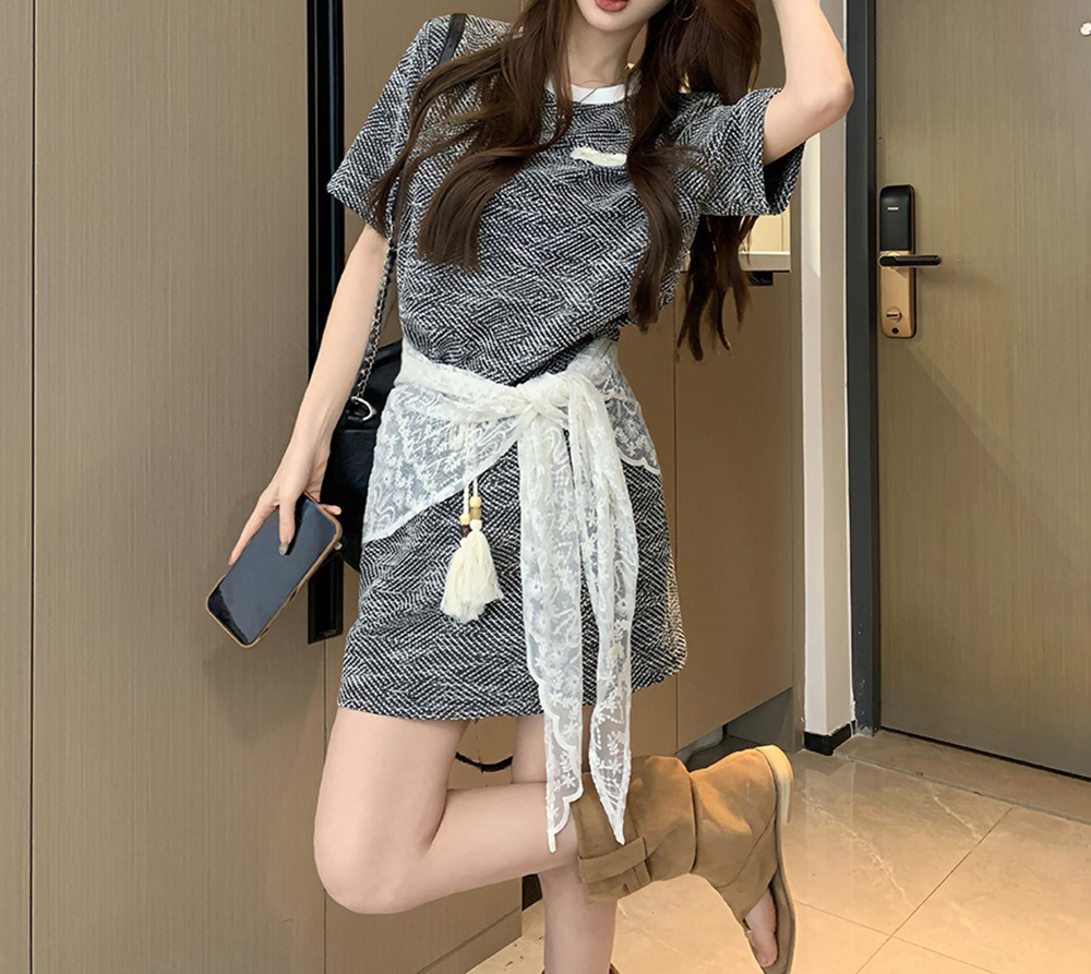 小香風流蘇短裙套裝
