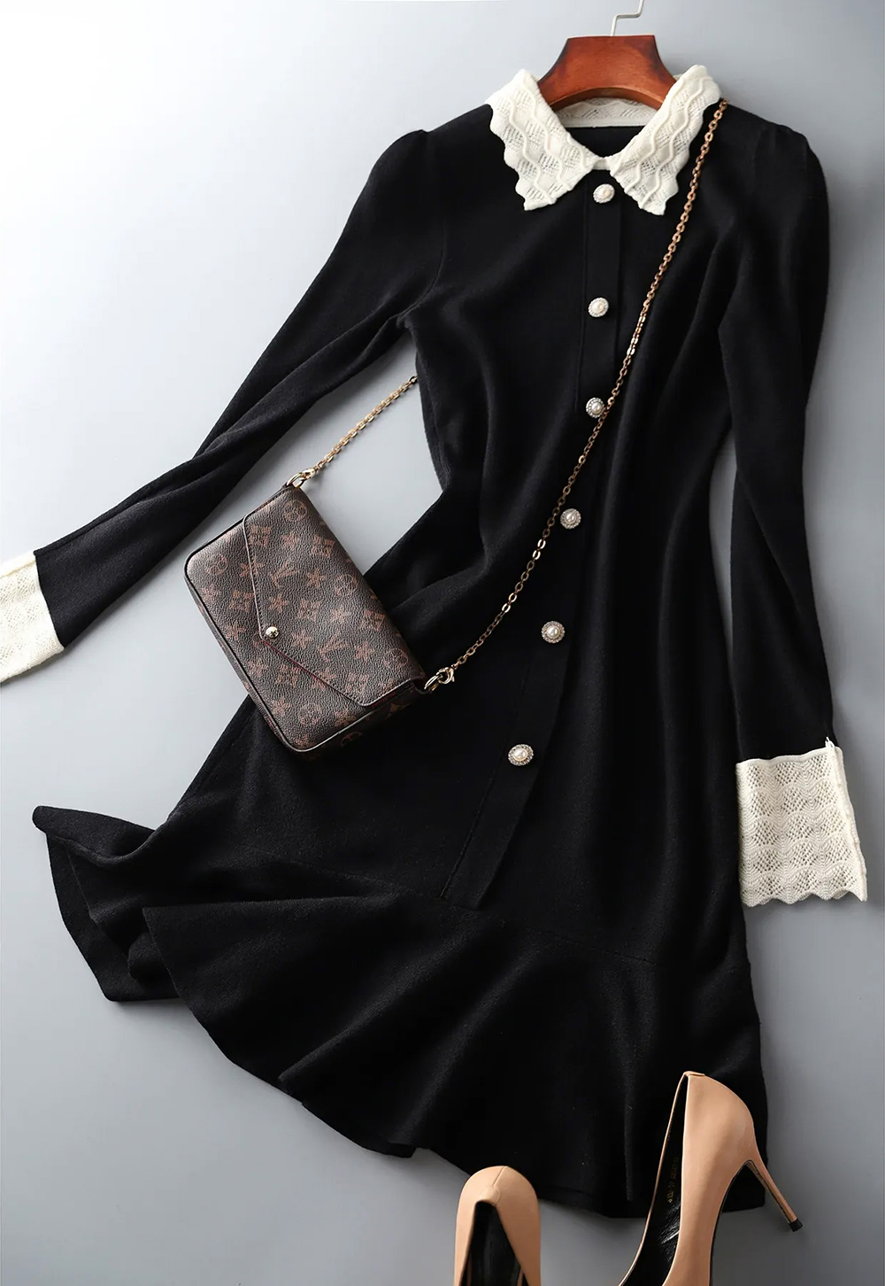 小香風修身魚尾洋裝