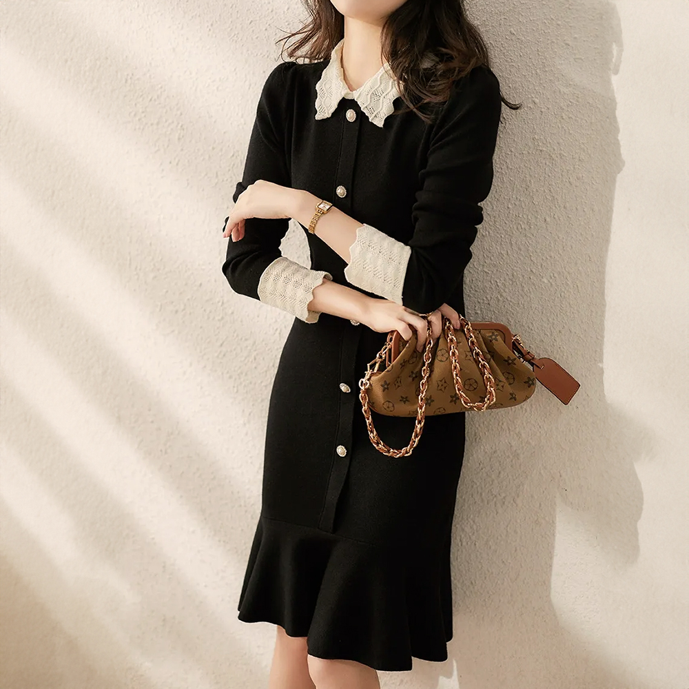 小香風修身魚尾洋裝