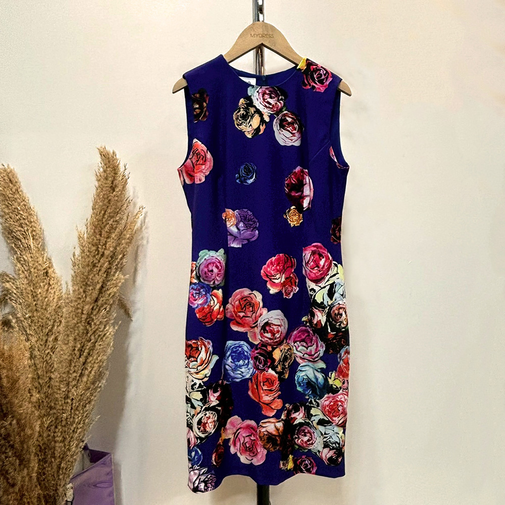 高級設計師款印花洋裝