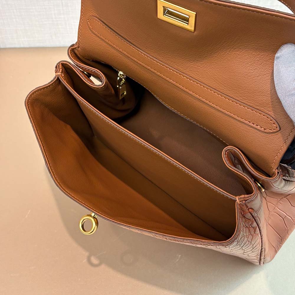 鱷魚極鞣服裝皮手提包