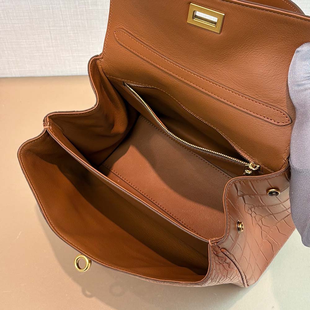 鱷魚極鞣服裝皮手提包