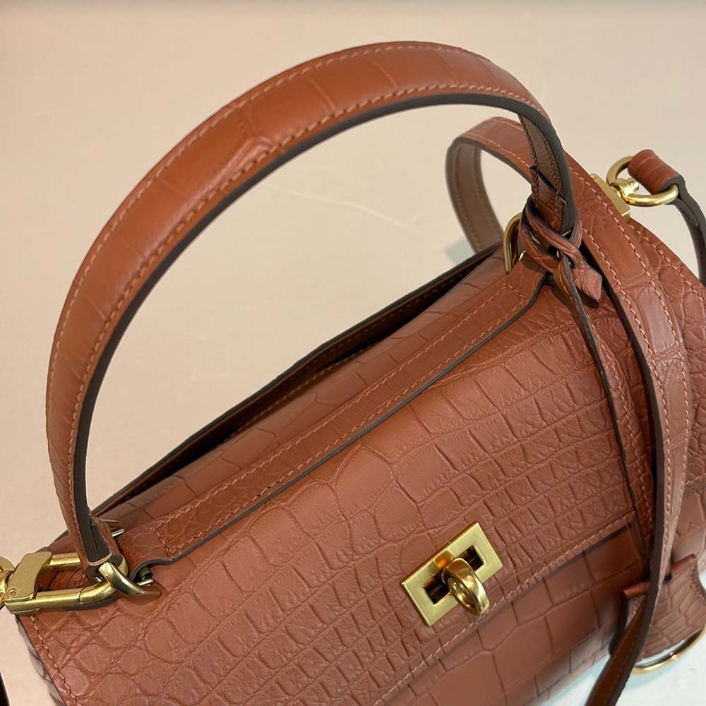 鱷魚極鞣服裝皮手提包