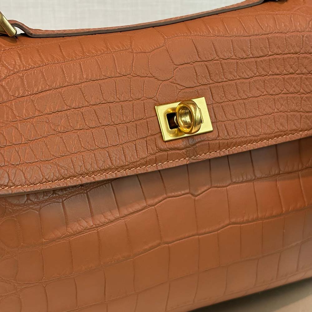 鱷魚極鞣服裝皮手提包