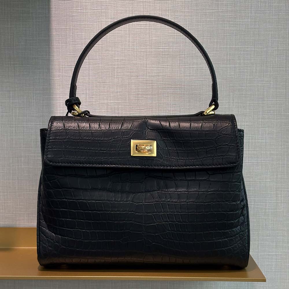 鱷魚極鞣服裝皮手提包