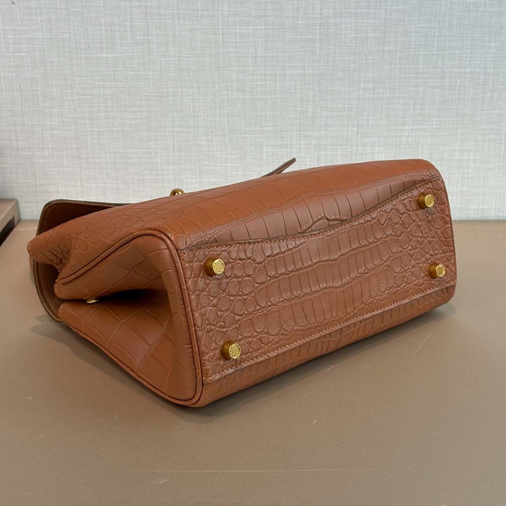 鱷魚極鞣服裝皮手提包