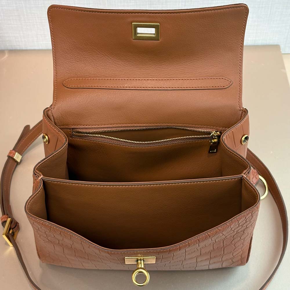 鱷魚極鞣服裝皮手提包