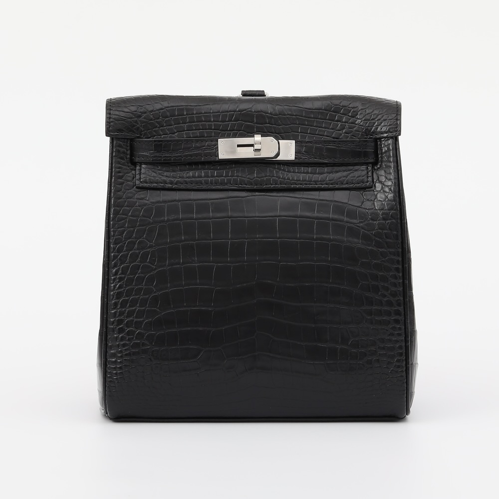 鱷魚腹皮雙肩後背包