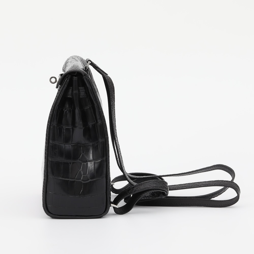 鱷魚腹皮雙肩後背包