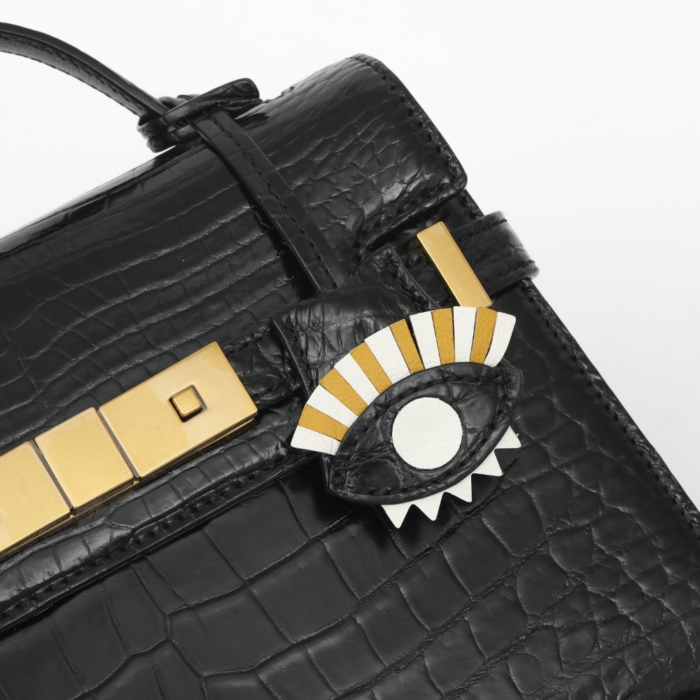 鱷魚腹皮小怪獸單肩斜挎包