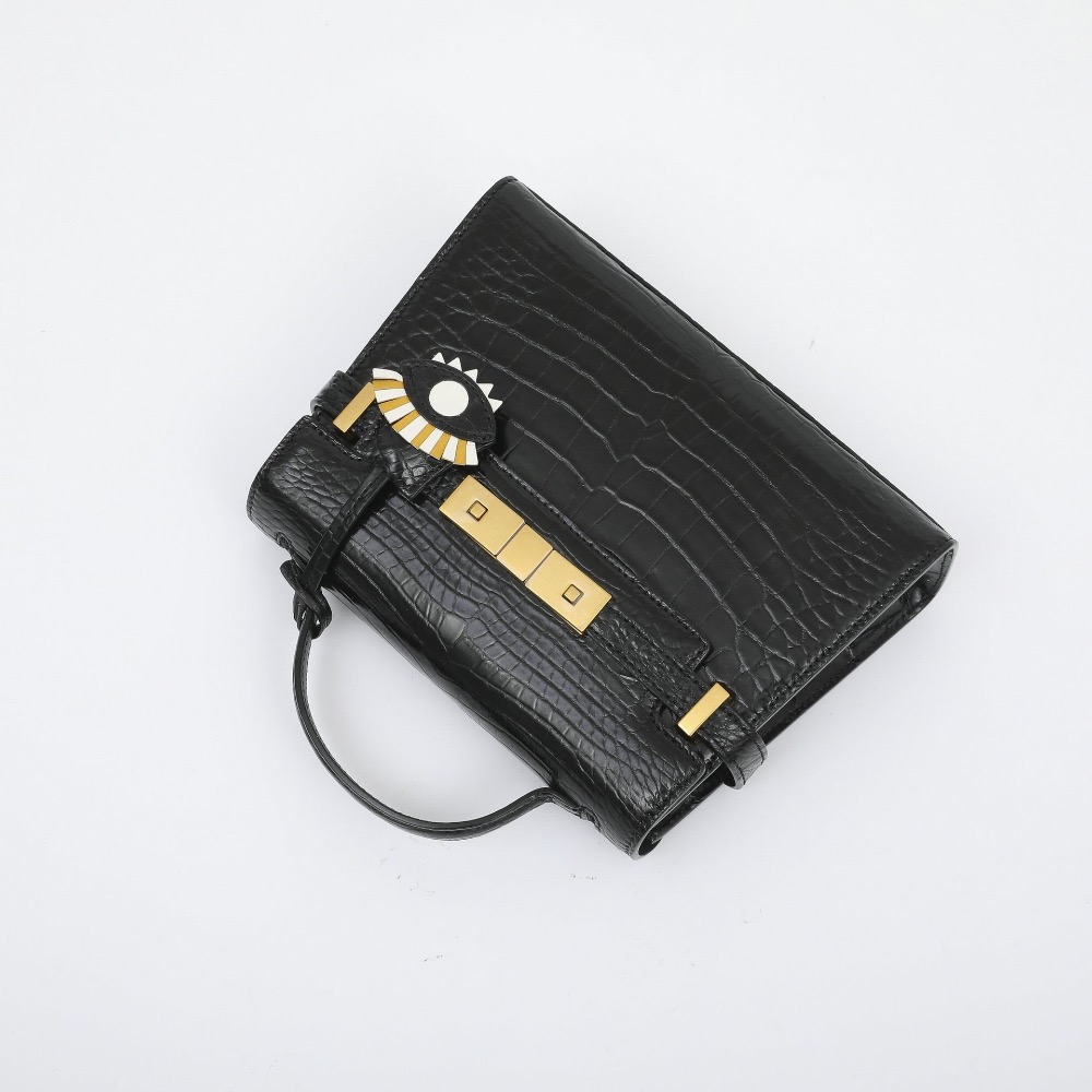 鱷魚腹皮小怪獸單肩斜挎包