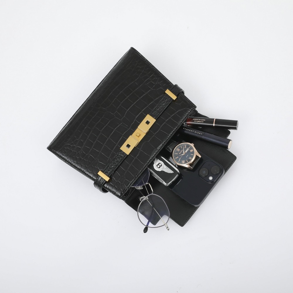 鱷魚腹皮小怪獸單肩斜挎包