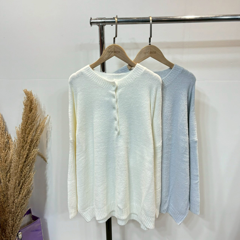 寬鬆圓領針織上衣