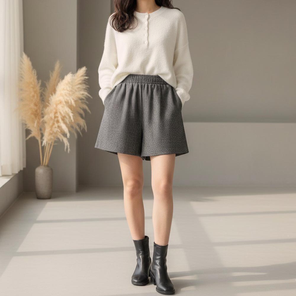 寬鬆圓領針織上衣