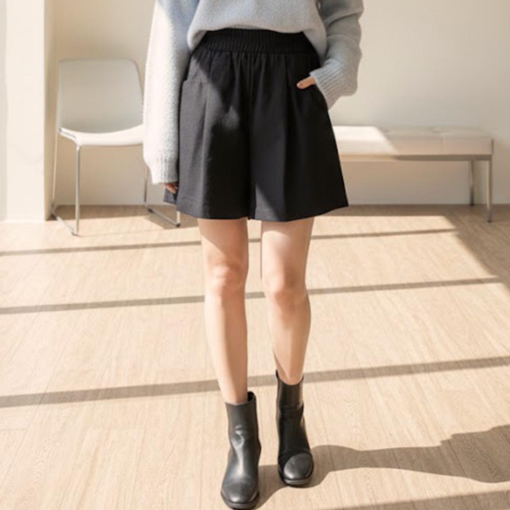 休閒前口袋A字短褲