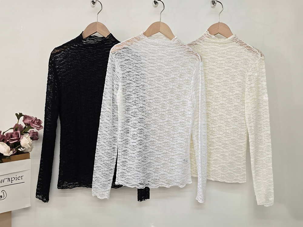 氣質透膚蕾絲內搭上衣