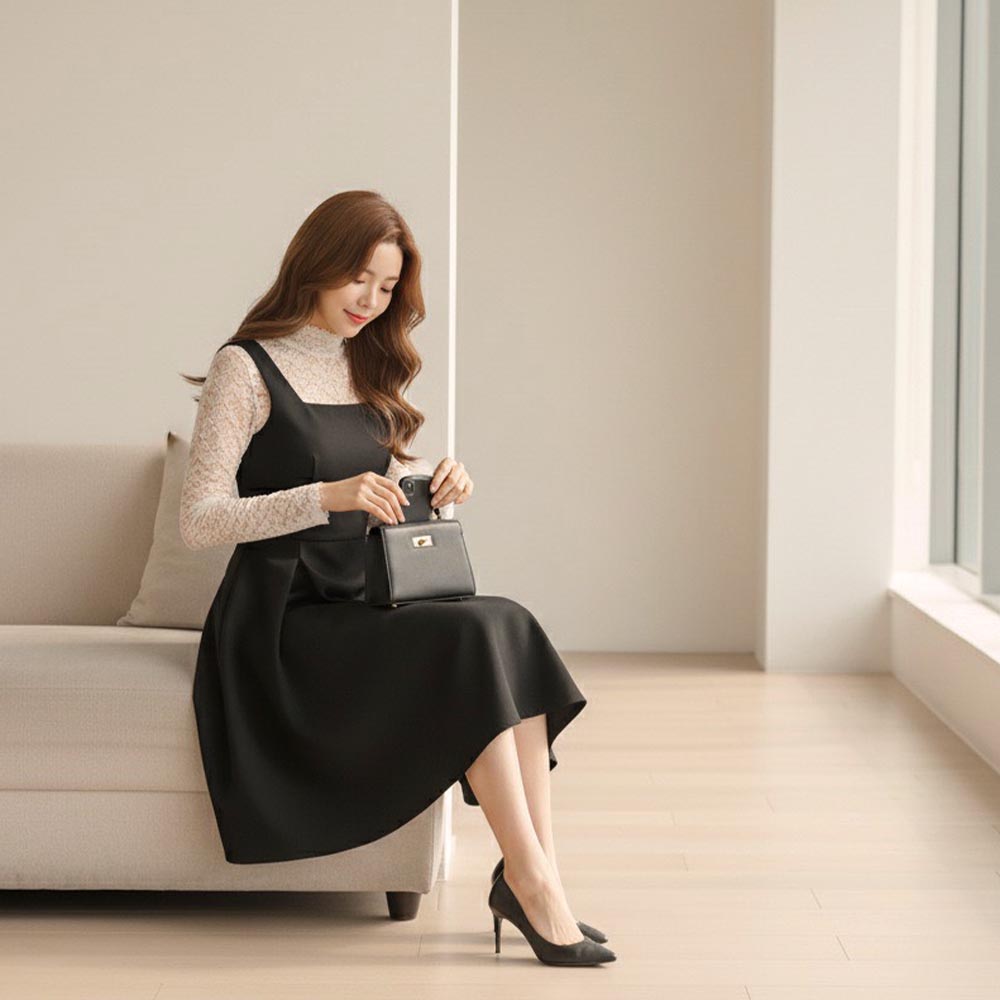 氣質透膚蕾絲內搭上衣