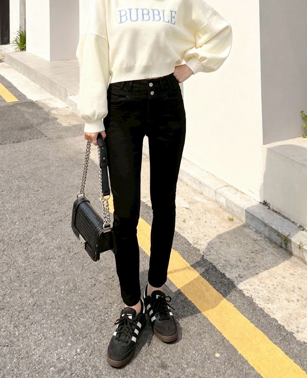 高腰視覺激瘦彈力長褲