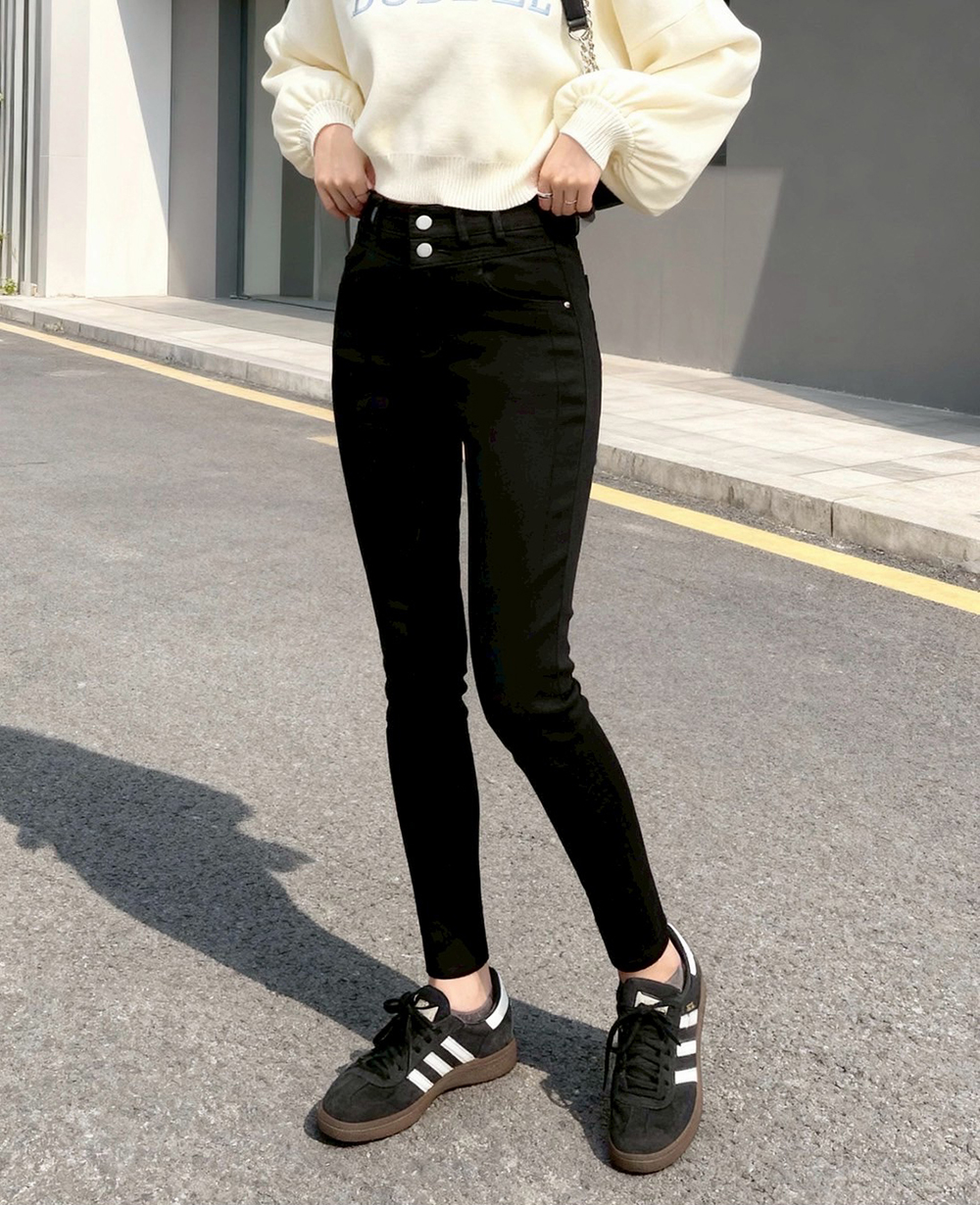 高腰視覺激瘦彈力長褲