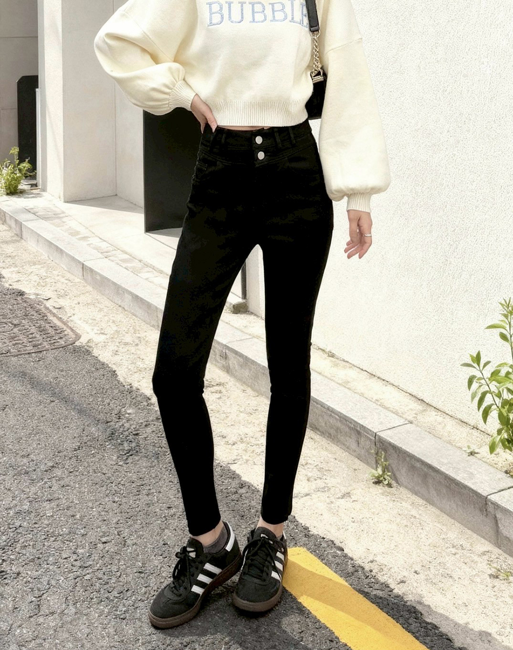 高腰視覺激瘦彈力長褲