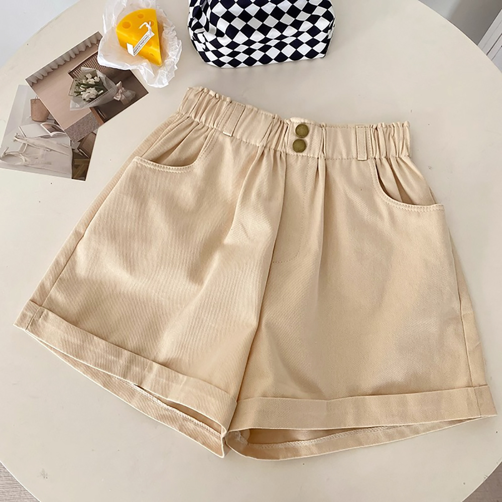 不完美-休閒鬆緊高腰短褲