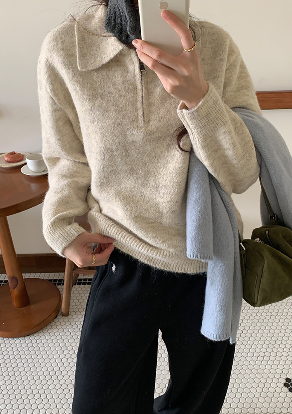 經典POLO領針織上衣