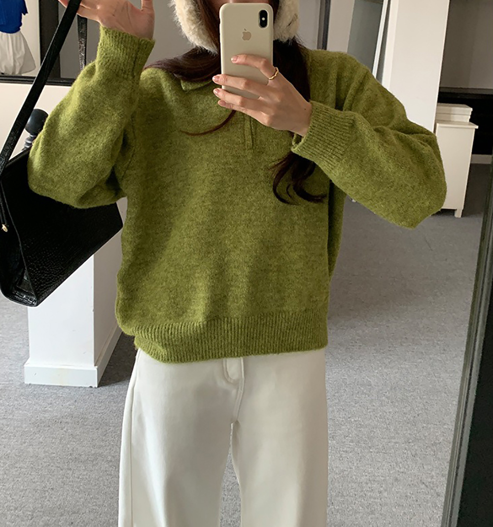 經典POLO領針織上衣