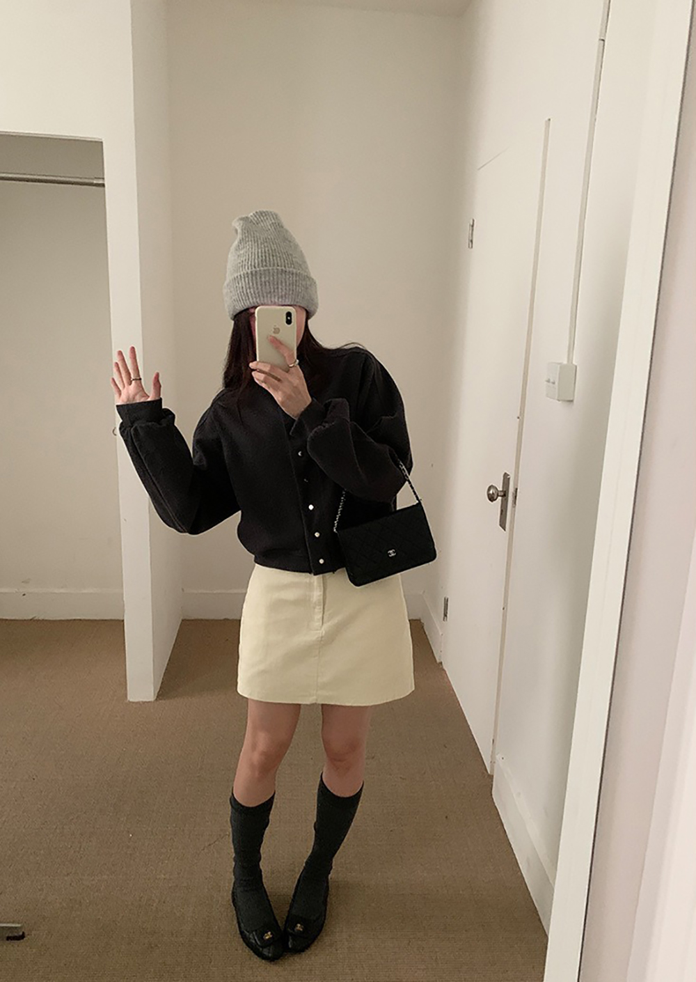 休閒寬鬆經典圓領外套,外套,上身,顯瘦,遮肉,冬天