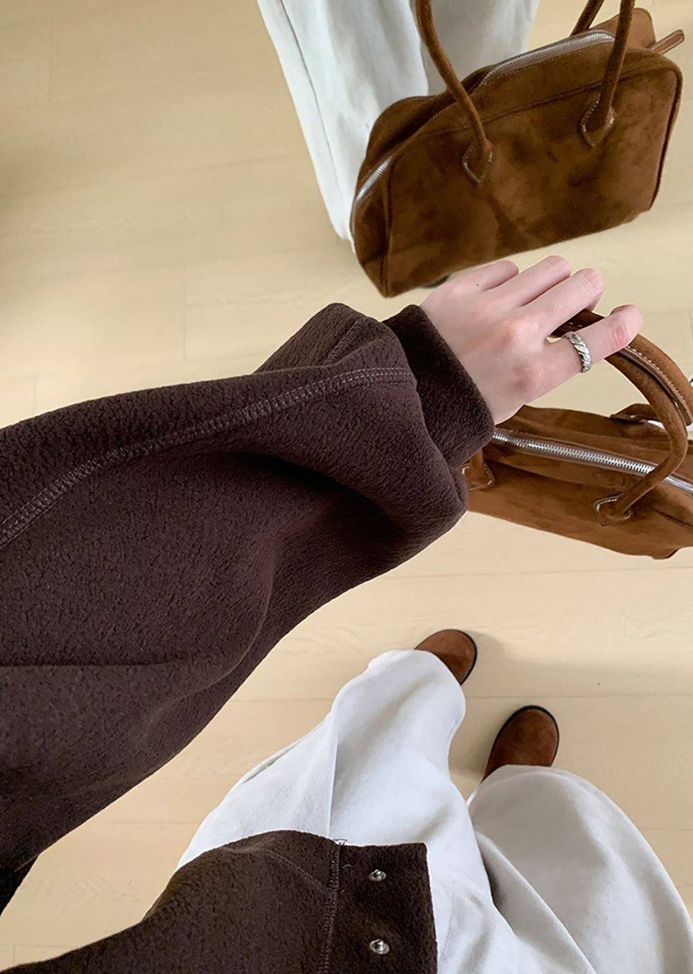 休閒寬鬆經典圓領外套,外套,上身,顯瘦,遮肉,冬天