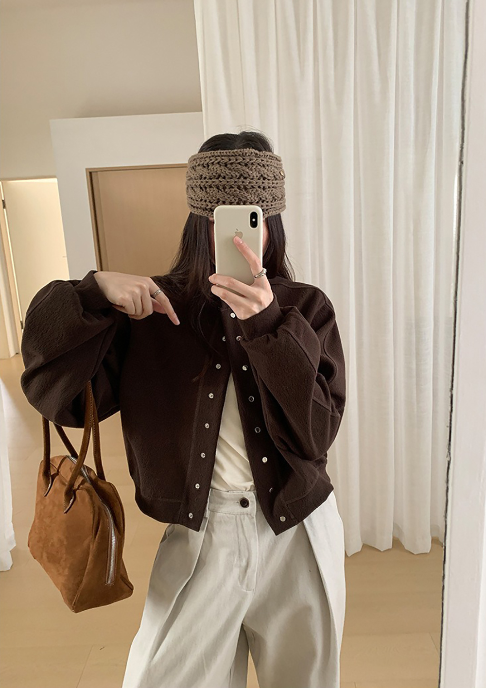 休閒寬鬆經典圓領外套,外套,上身,顯瘦,遮肉,冬天