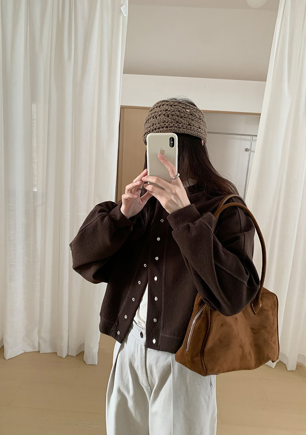 休閒寬鬆經典圓領外套,外套,上身,顯瘦,遮肉,冬天