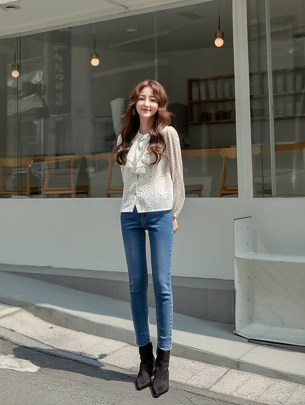 滿版愛心荷葉領上衣