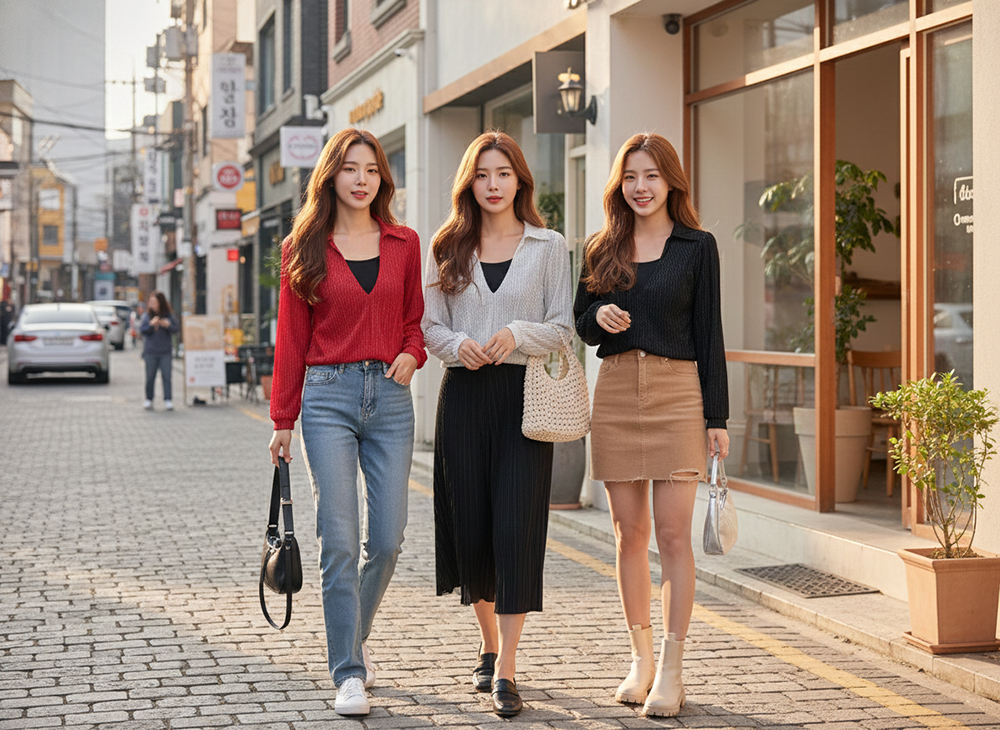 滿版點點假兩件上衣