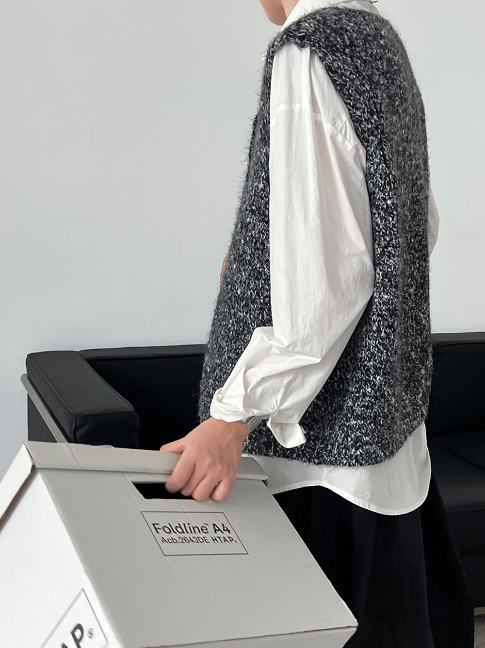 簡約針織羊毛背心外套