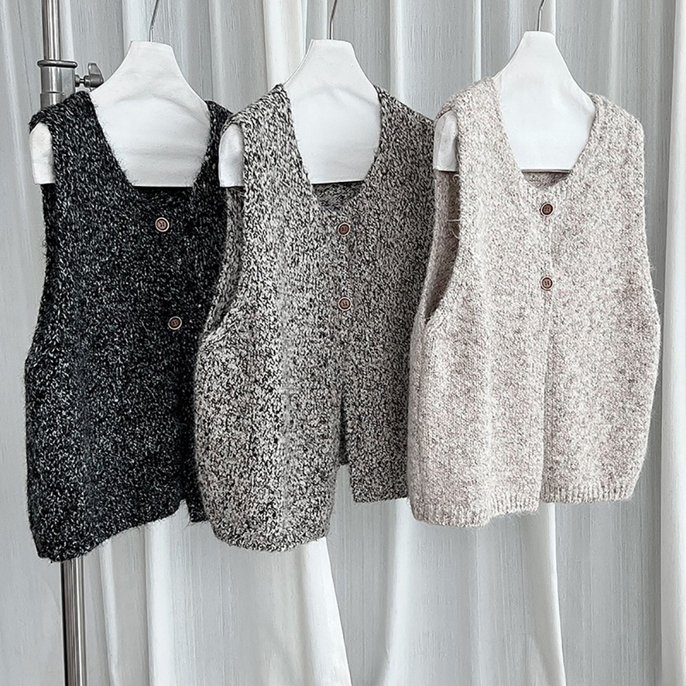 簡約針織羊毛背心外套