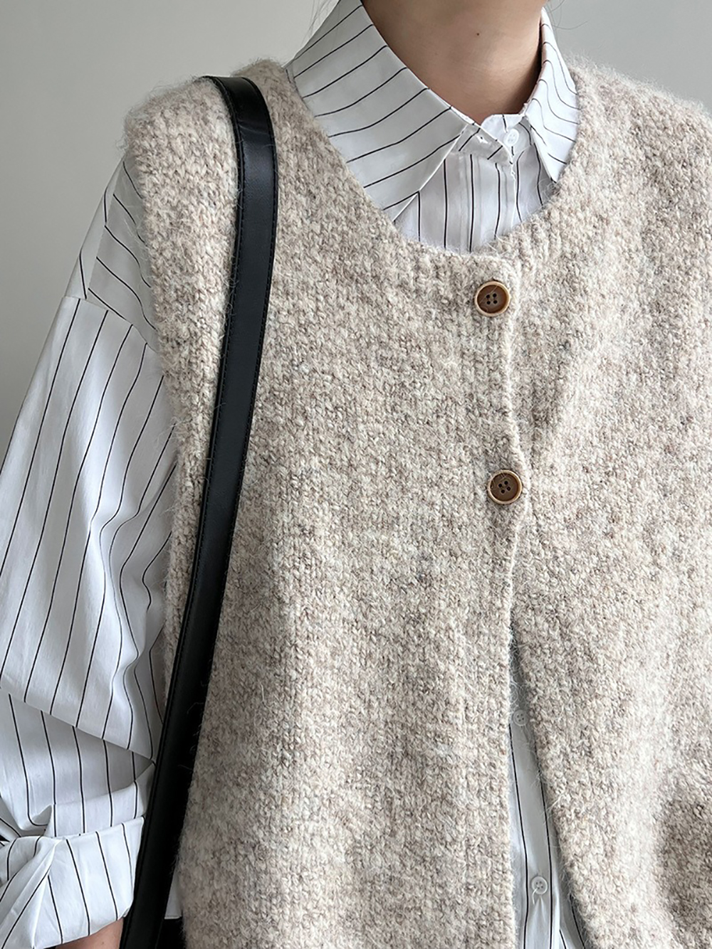 簡約針織羊毛背心外套