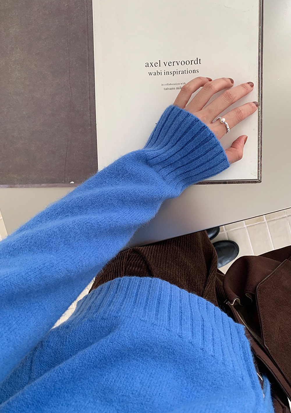 個性雙拉鍊翻領毛衣